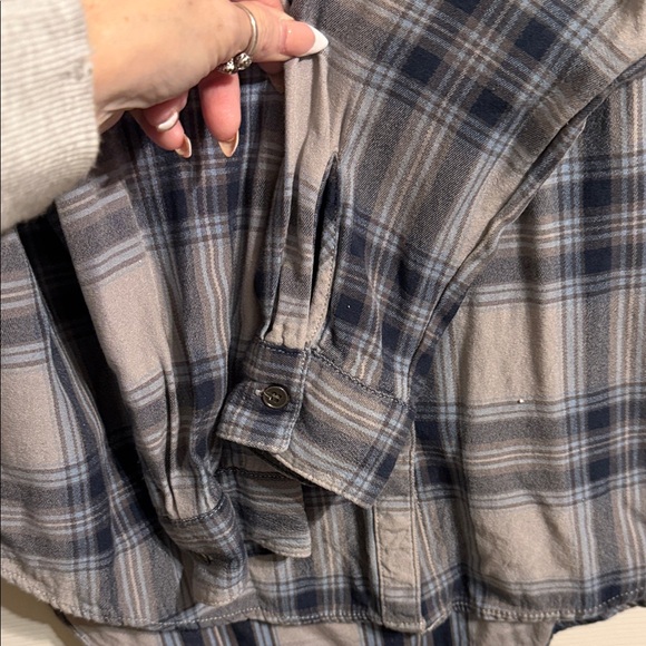 Maurices Navy and Light Gray Plaid Shirt - Picture 4 of 5